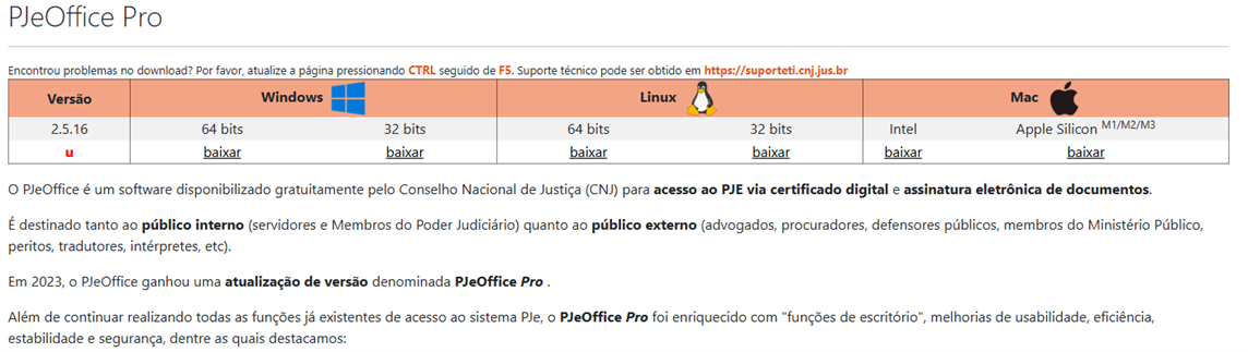 Instalação do PJeOffice Pro