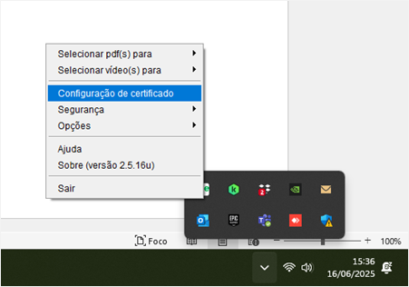 Configuração do certificado digital